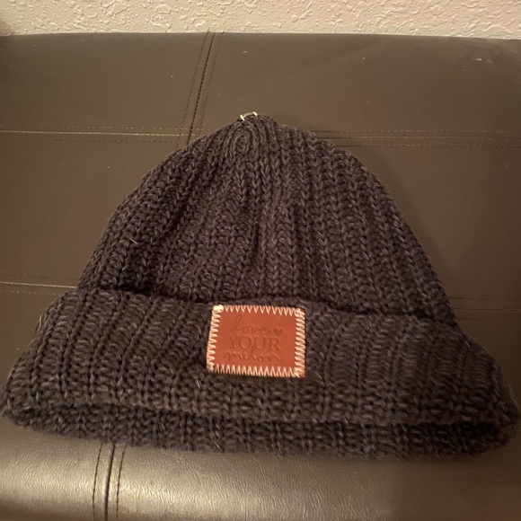 Love Your Melon Black fold over beanie - Picture 2 of 3